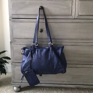 Designer Leather purse, small duffle with strap